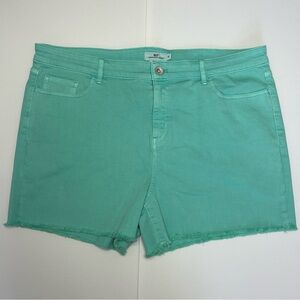 Vineyard Vines‎ Raw Edge Garment Dyed Denim Shorts  33” Stretch Waistband Aqua